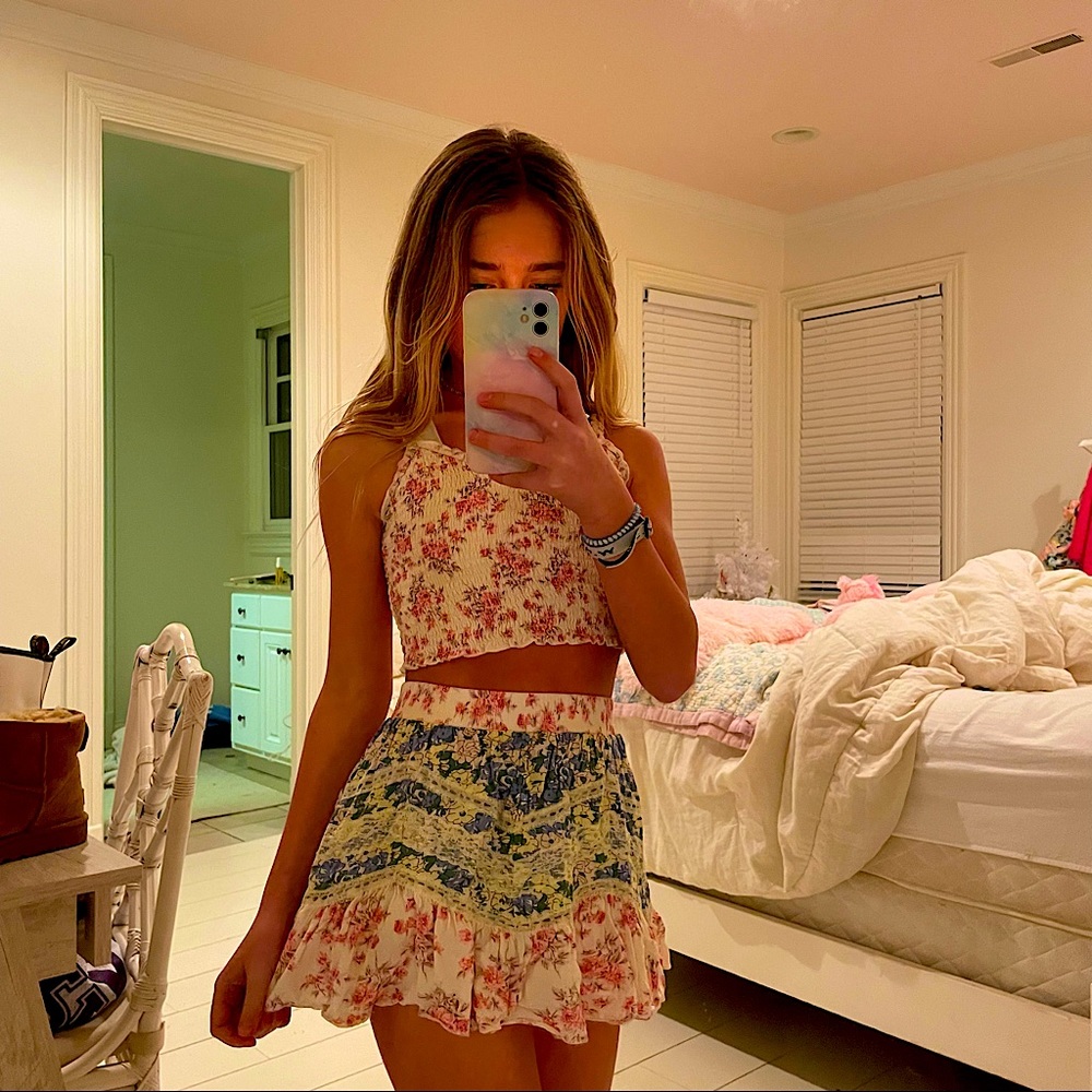 girls rose flower cropped top